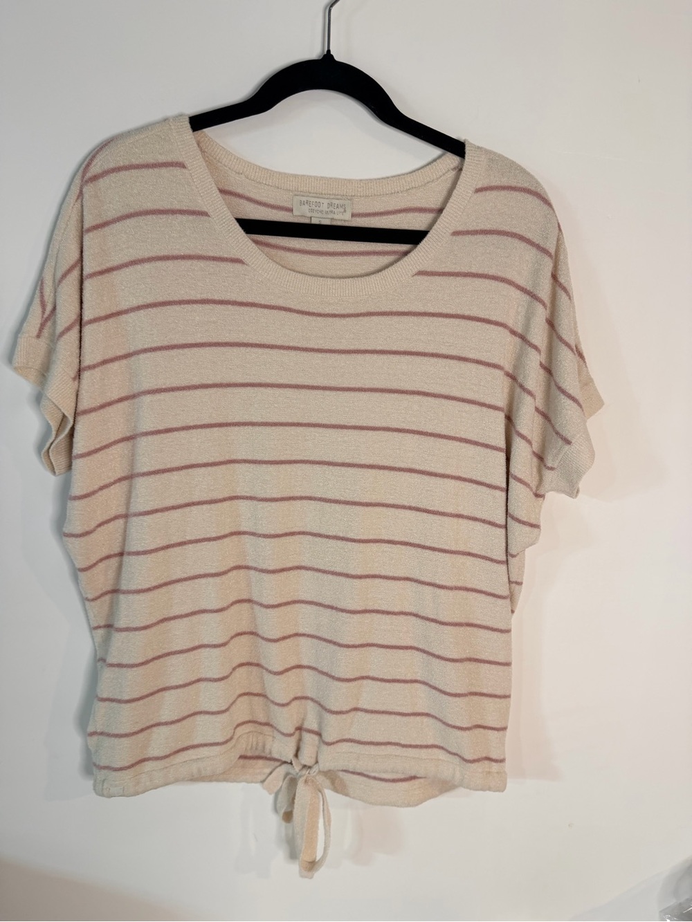 Barefoot Dreams CozyChic UltraLite Stripe Short Sleeve Sweater